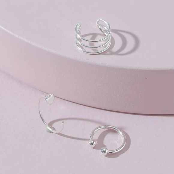 3 pcs Ear Cuff Silver Plated - Picture 3 of 6